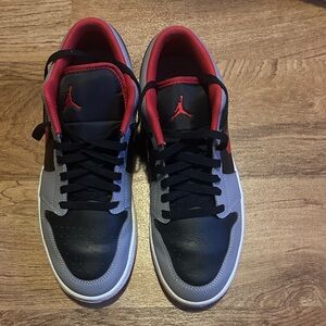 Nike Black and Gray Sneakers with Red Accents